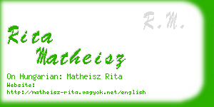 rita matheisz business card